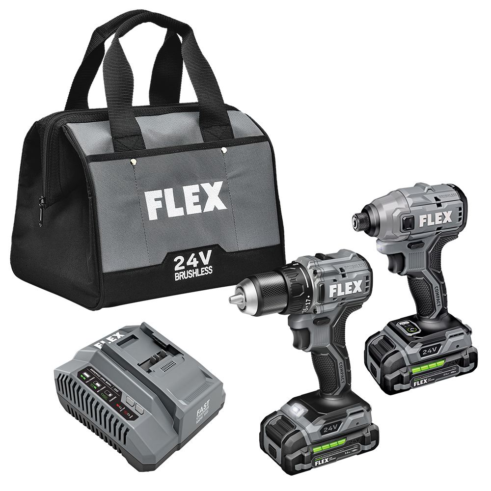 Flex Tools Compact Drill Driver and Compact Impact Driver Combo Kit FXM205-2A