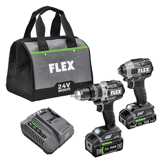 Flex Tools Drill Driver and Quick Eject Impact Driver Combo Kit FXM204-2B