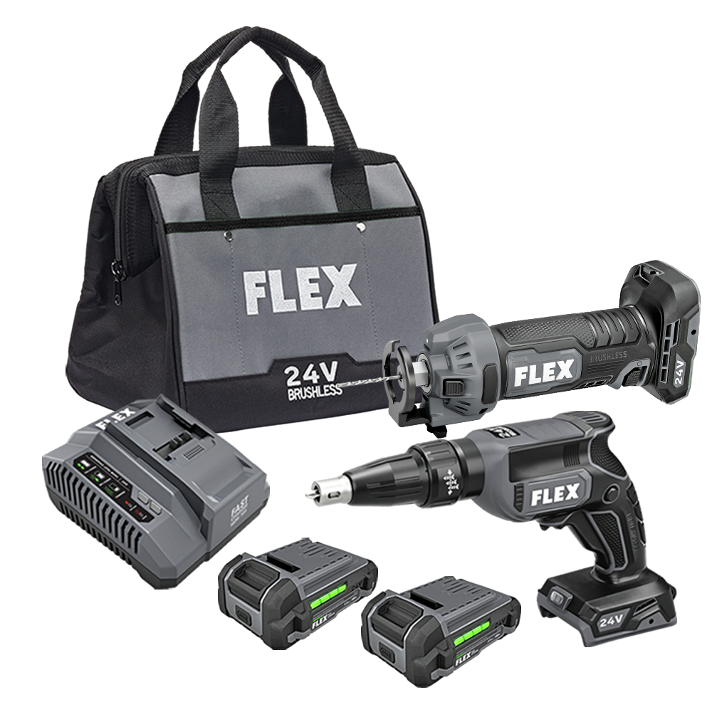 Flex Tools Drywall Cut Out Tool and Screw Gun Combo Kit FXM203-2AA