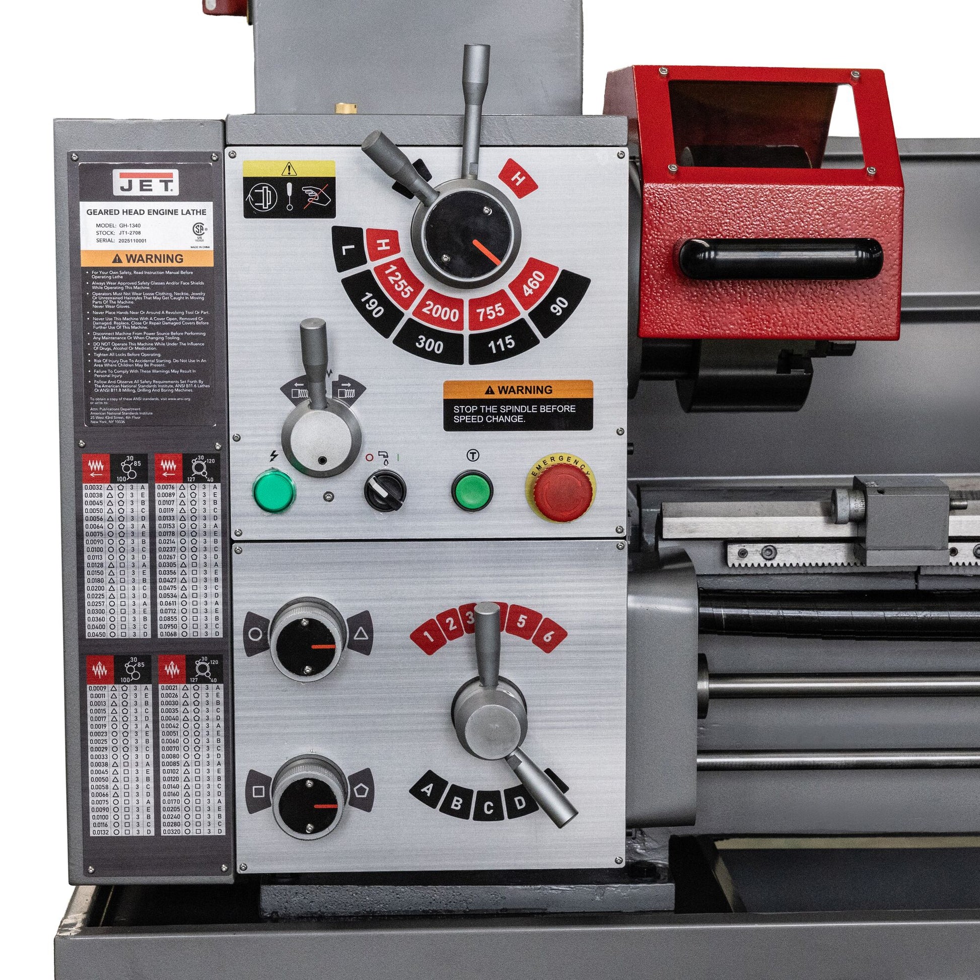 Jet GH-1340 13"x40" Gear Head Lathe w/ Collet Closer JT1-3253