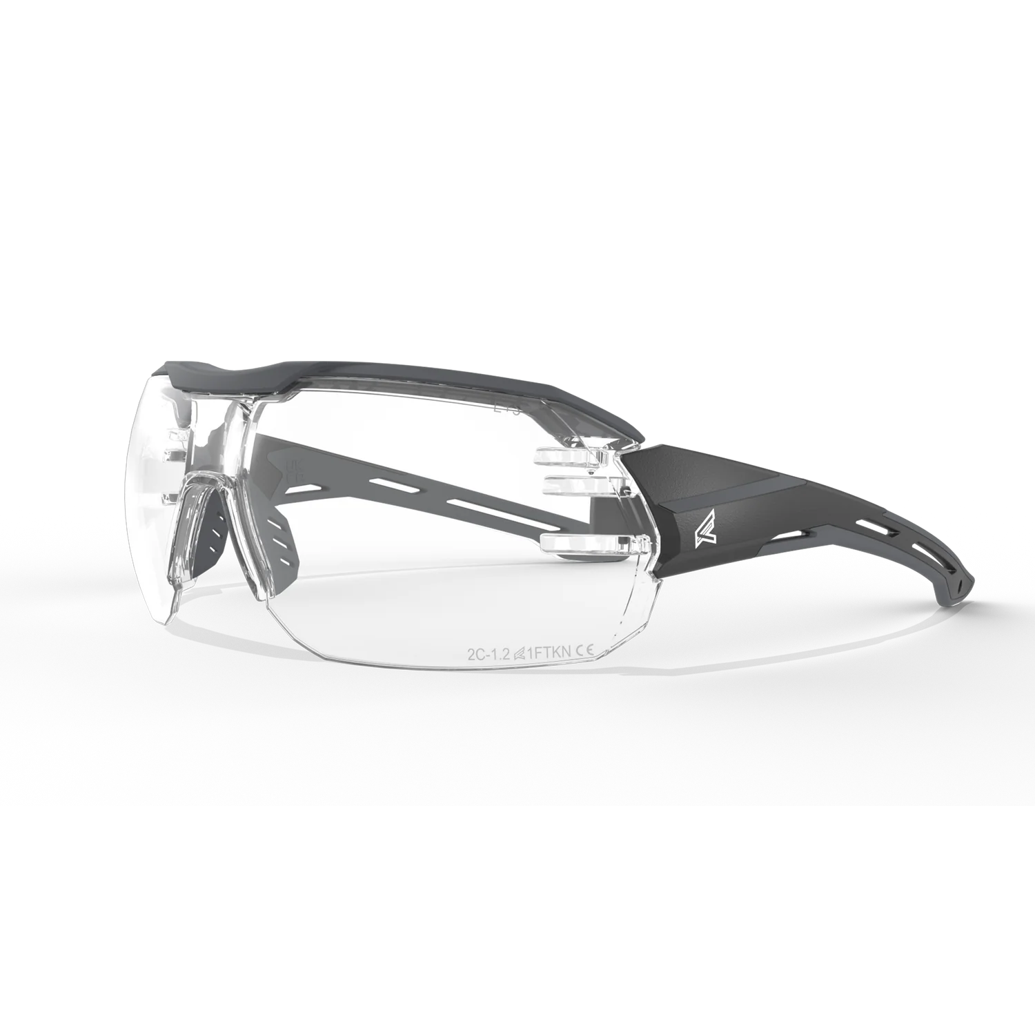 Edge Eyewear Kabru - Black Frame with Gray TPR?/ Vapor Shield Clear Lenses KB121VS
