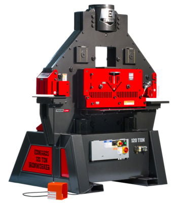 EIIW120-3P230-AC900 Our most powerful Ironworker, the Edwards 120 Ton JAWS Ironworker offers the most in capacity and versatility. 

