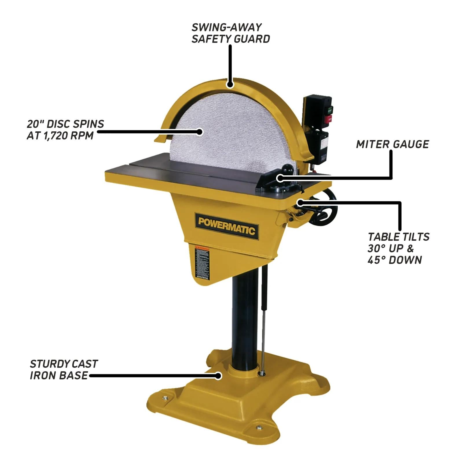 Powermatic DS-20 20 in. Disc Sander, 2HP, 1PH, 230V 1791276
