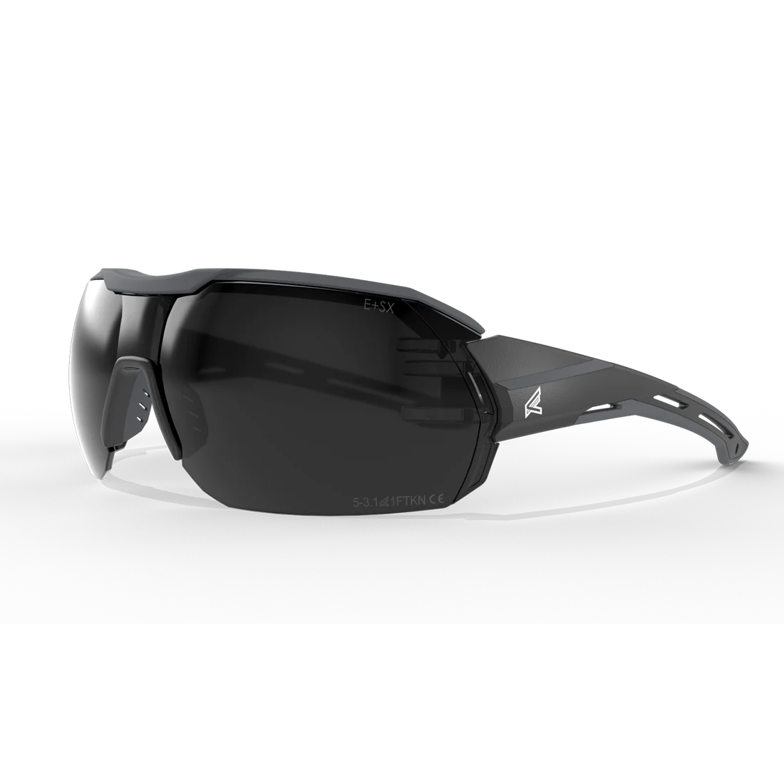 Edge Eyewear Kabru - Black Frame with Gray TPR?/ Vapor Shield Smoke Lenses KB126VS