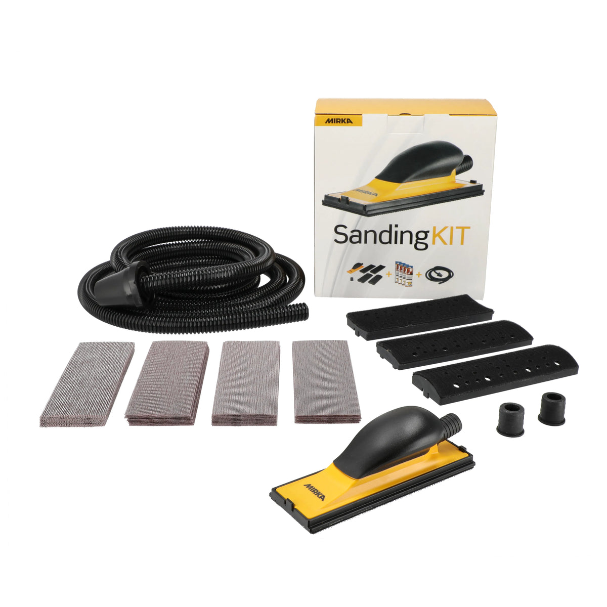 Mirka 2-3/4 in. x 8 in. Vacuum Hand Sanding Block Kit with Hose and Abranet Abrasives MVHB38-KHA