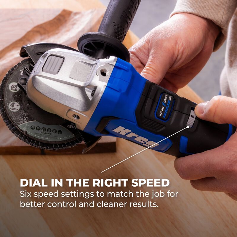 Kreg 20V Ionic Drive 4-1/2"-5" Angle Grinder KPTAG450B