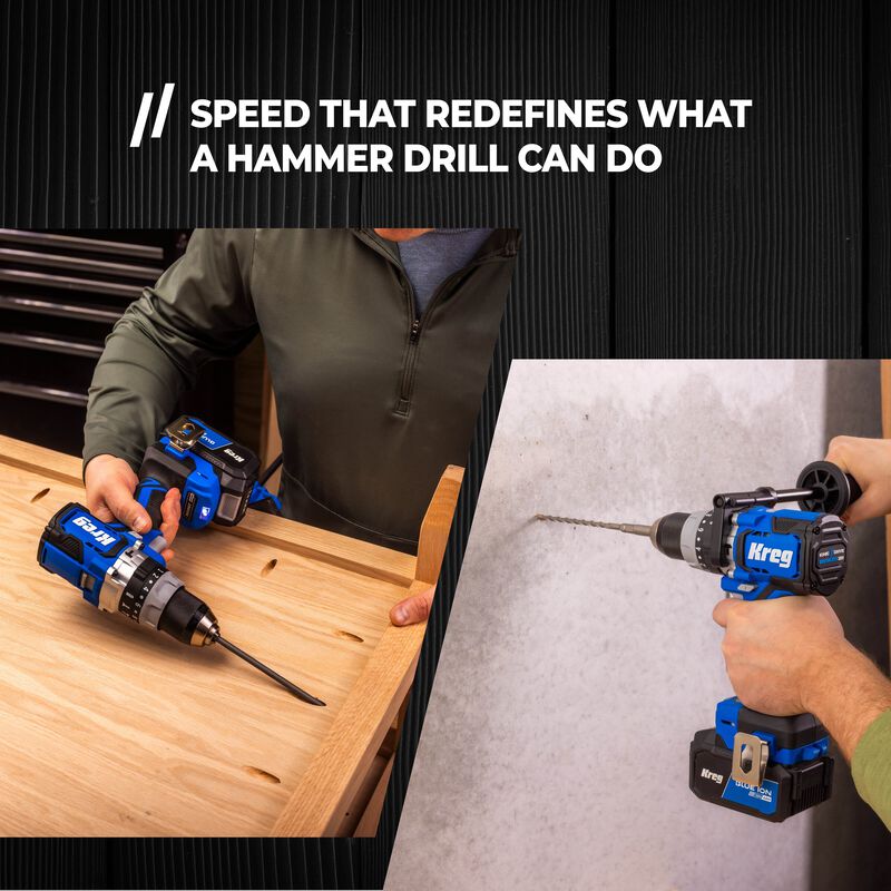 Kreg 20V Ionic Drive 1/2" High Speed Hammer Drill KPTHD050B