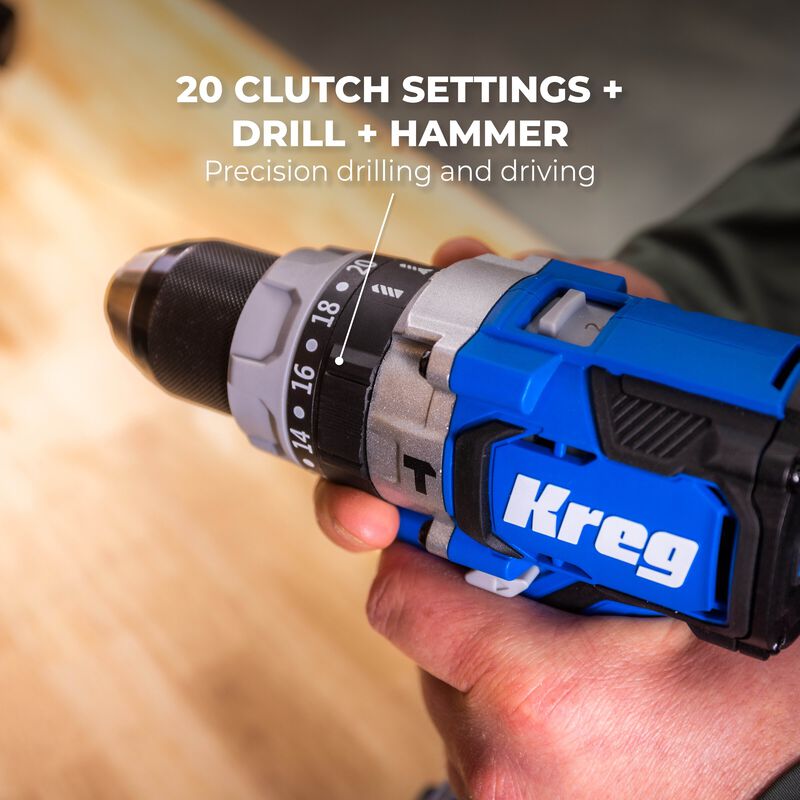 Kreg 20V Ionic Drive 1/2" High Speed Hammer Drill KPTHD050B