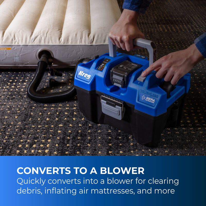 Kreg 20V Ionic Drive 2.6 Gal HEPA Wet/Dry Vacuum (Bare Tool) KPTWDV026B