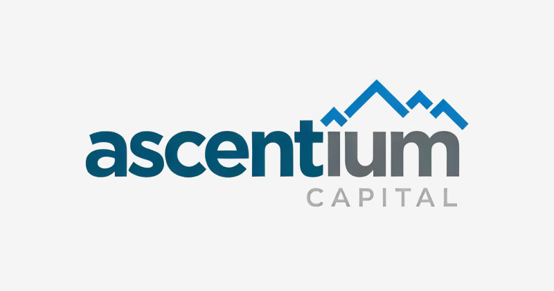 Ascentium Capital logo with blue and gray design on a white background