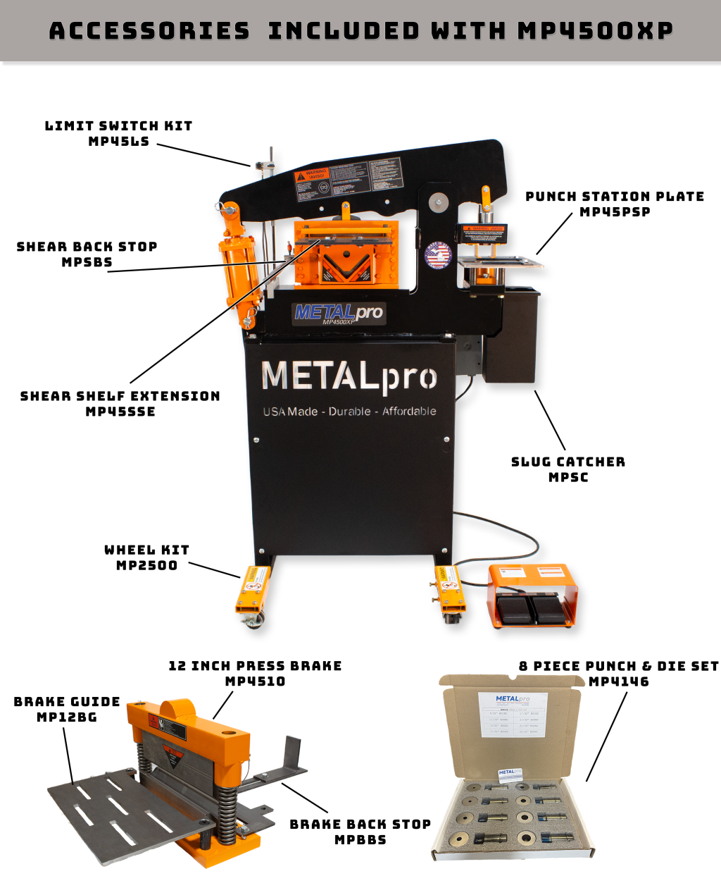 MetalPro 45 Ton Ironworker with Xtreme Production Package MP4500XP