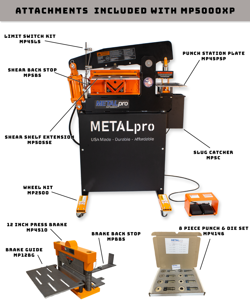 MetalPro 50 Ton Ironworker with Xtreme Production Package MP5000XP