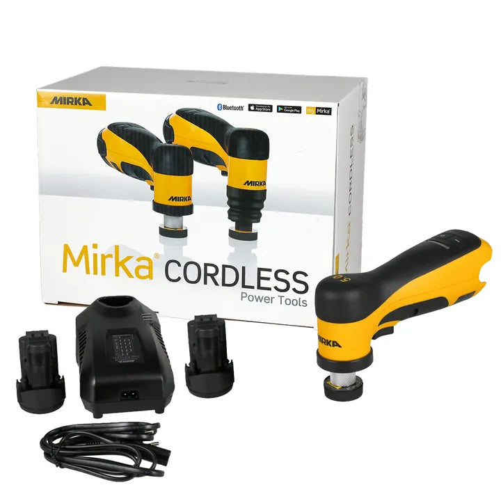 Mirka AROS150-B 1.25" 12V Cordless Angled Random Orbital Sander Kit with 2 Batteries and Charger MUS-AROS150