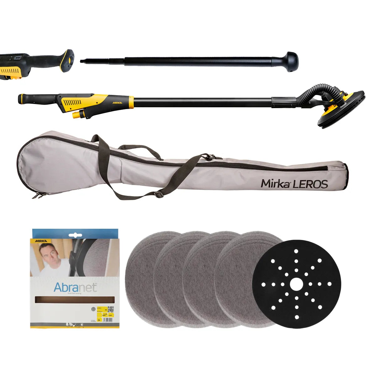 Mirka LEROS 950XCV 9" Wall & Ceiling Sander Extended Reach Bundle MUS-CTLEA
