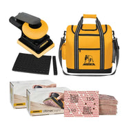 Mirka MR-34 3" x 4" Pneumatic Orbital Sander Bundle with Ultimax Ligno Abrasives, Interface Pad and Cooler Bag MUS-CTMR34LC