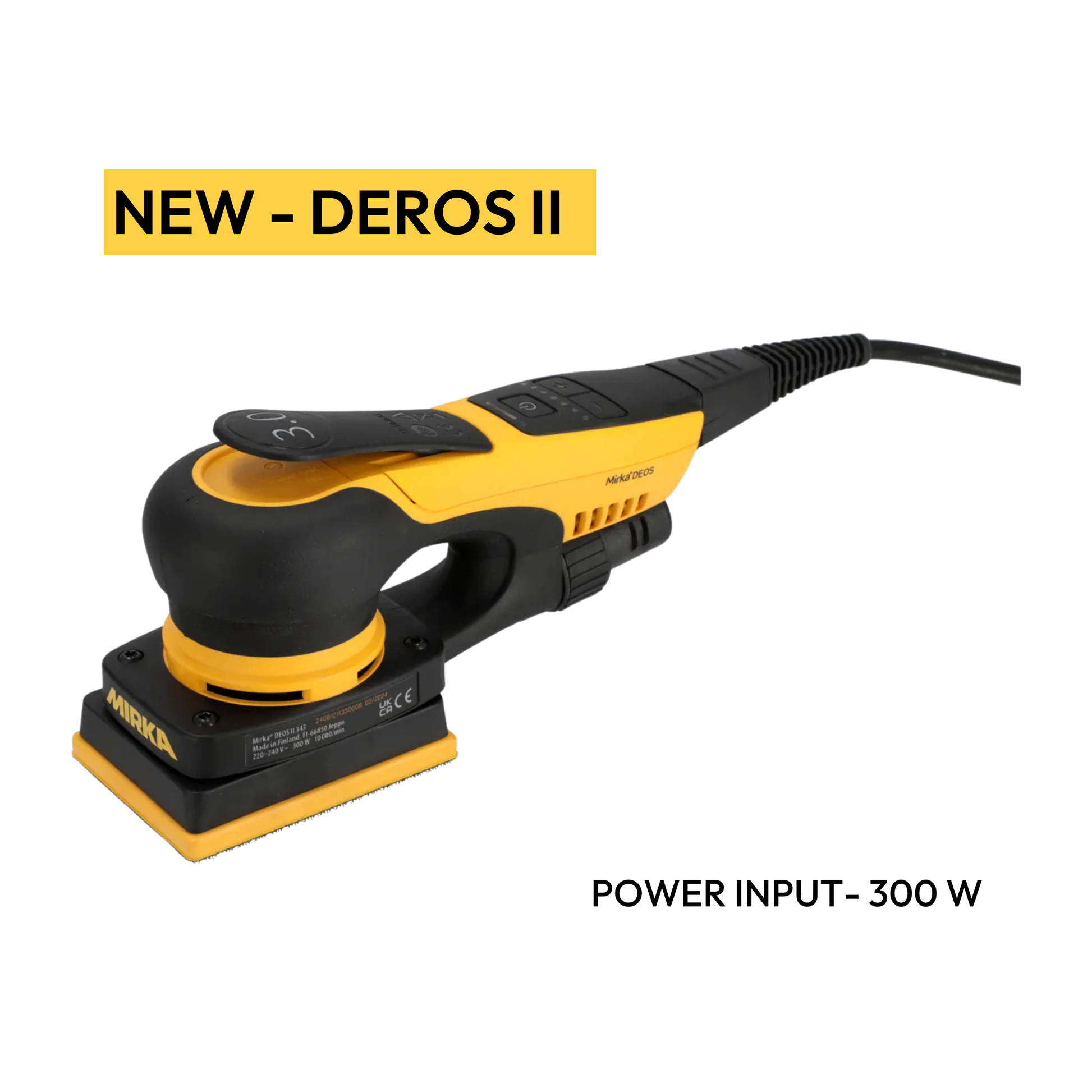 Mirka 3" x 4" Orbital Sander DEOS II 343X (3mm Orbit) MID3434044US