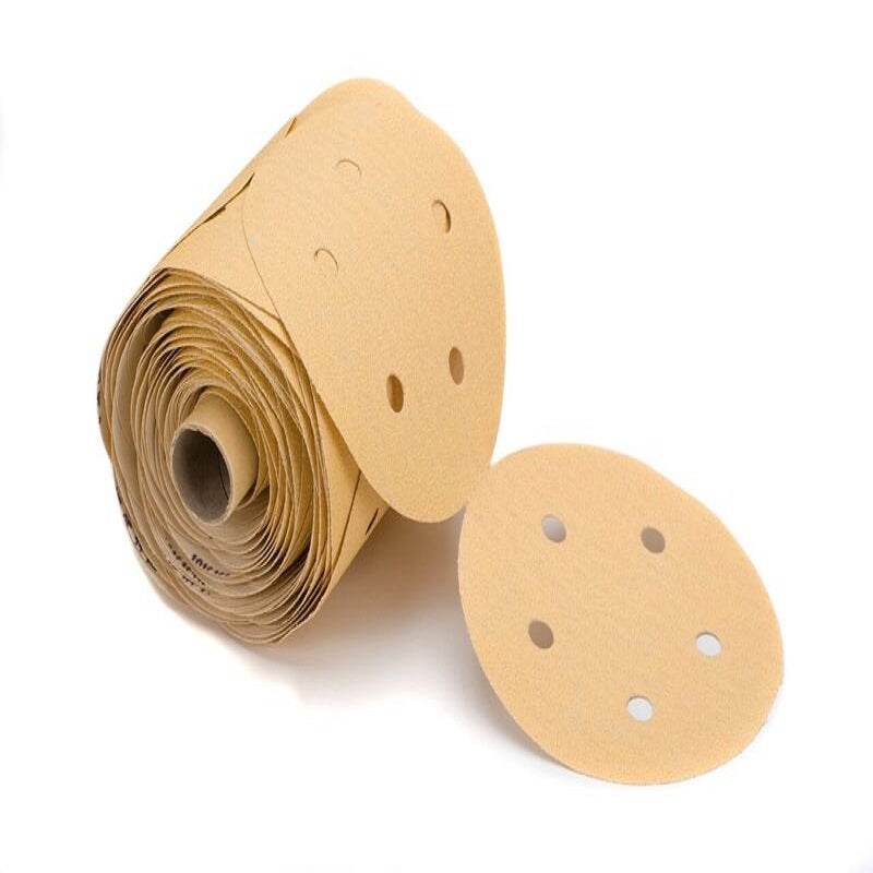 Mirka Gold 5 in. 220G 5 Hole PSA Vacuum Linkrol Disc, Qty 100 23-315-220