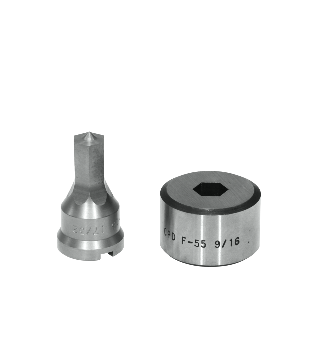 Edwards Ironworkers 17/32 in. Hex Punch & Die Set with Key-Way PDH17/32