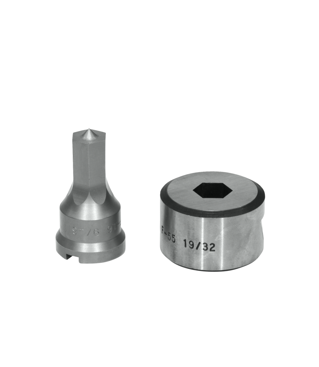 Edwards Ironworkers 19/32 in. Hex Punch & Die Set with Key-Way PDH19/32