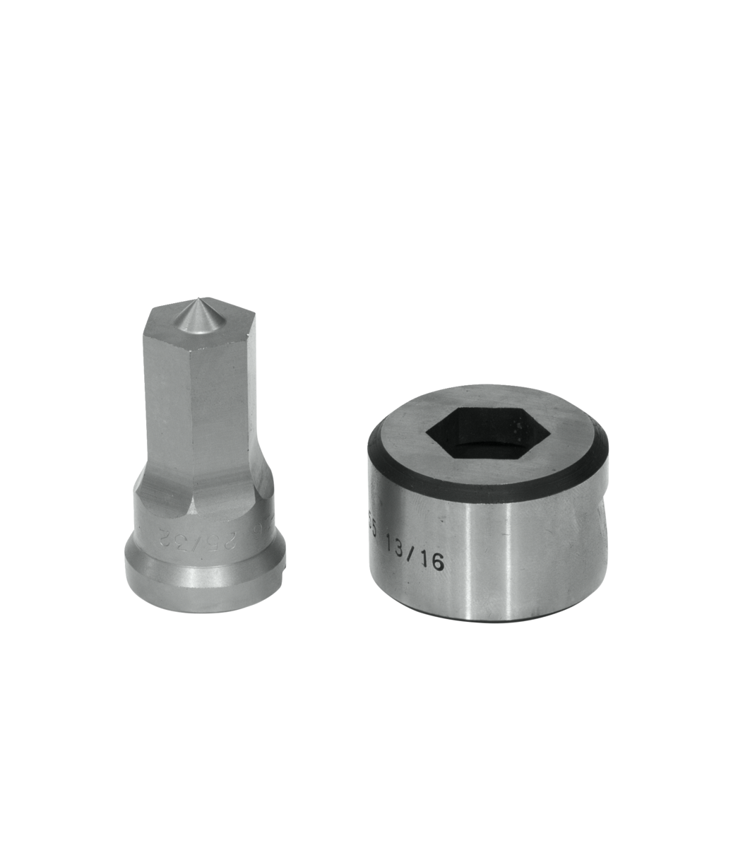 Edwards Ironworkers 25/32 in. Hex Punch & Die Set with Key-Way PDH25/32