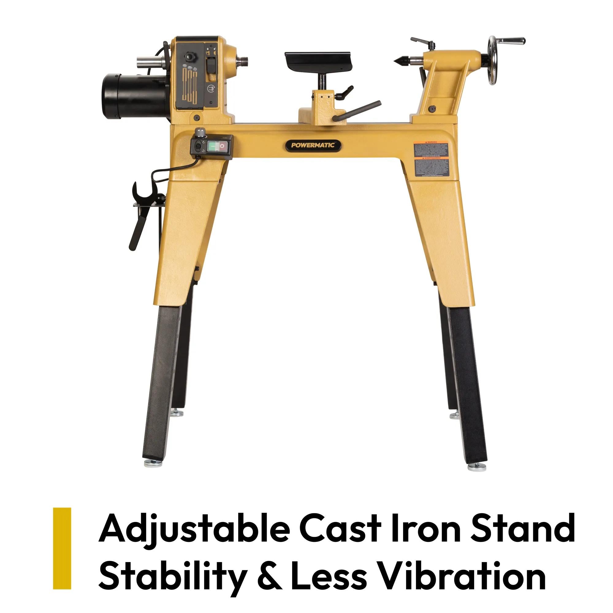 Powermatic PM2014B 14" x 20" Woodworking Lathe, Variable Speed with Stand 1HP 230V 1PH PM1-482