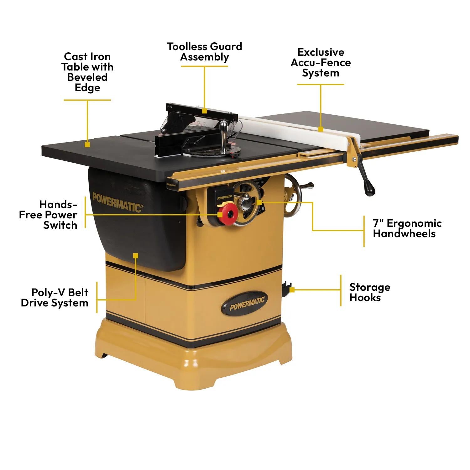 Powermatic PM1000T 10 in. Table Saw with ArmorGlide, 1-3/4HP 1PH 115/230V 1791000KT
