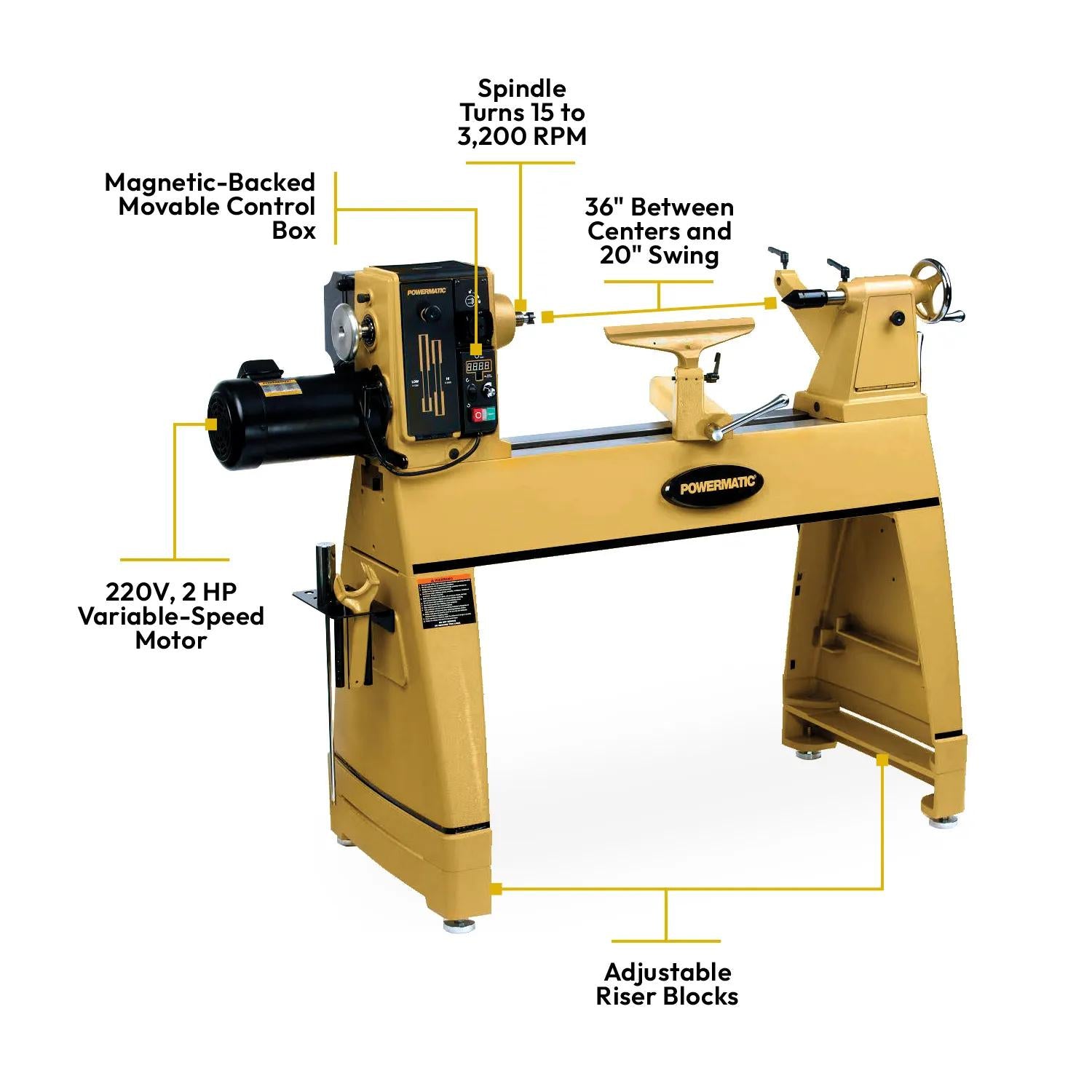 Powermatic 3520C Lathe, 2HP, 230V 1353001