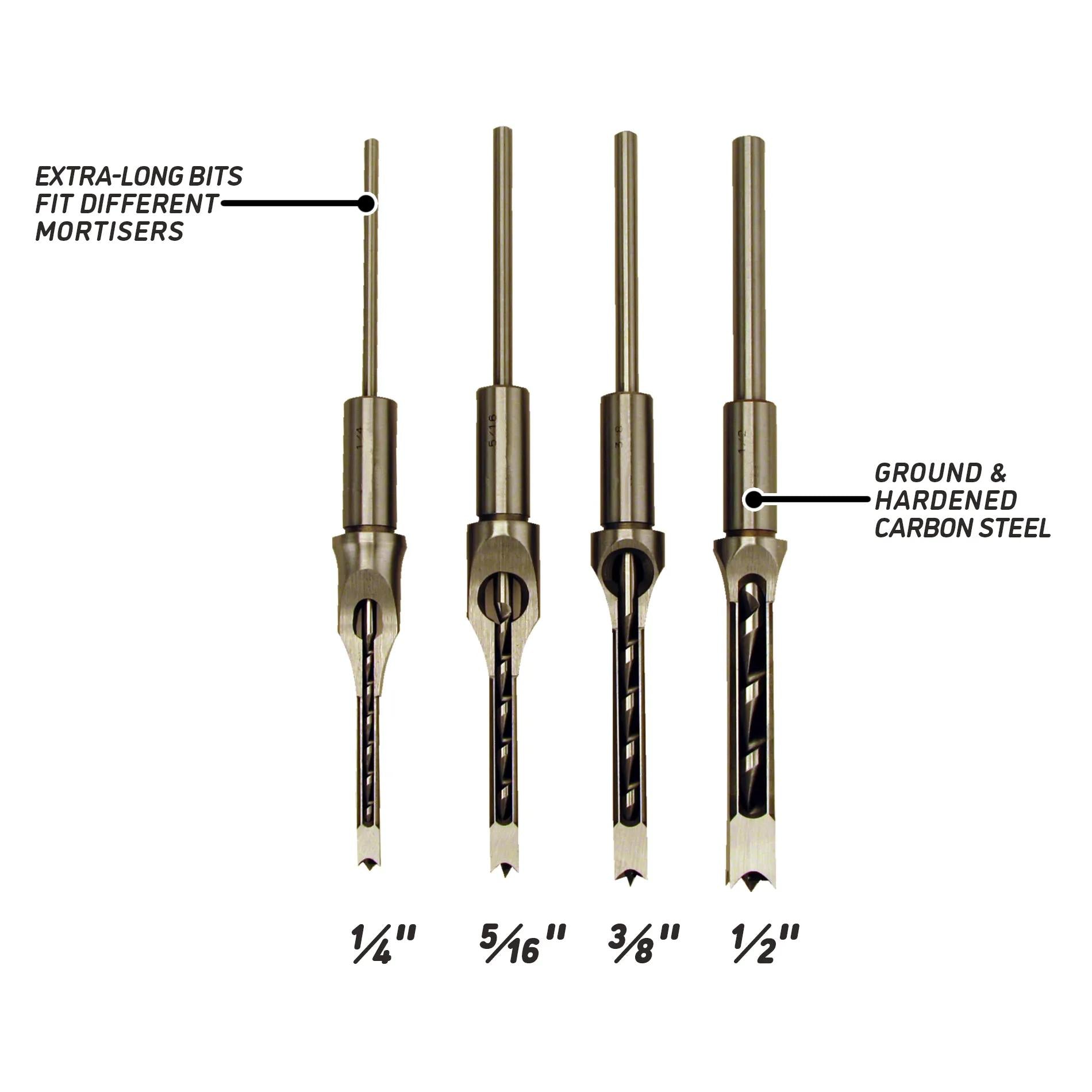 Powermatic Premium Mortise Chisel & Bits (Set of 4) 1791096