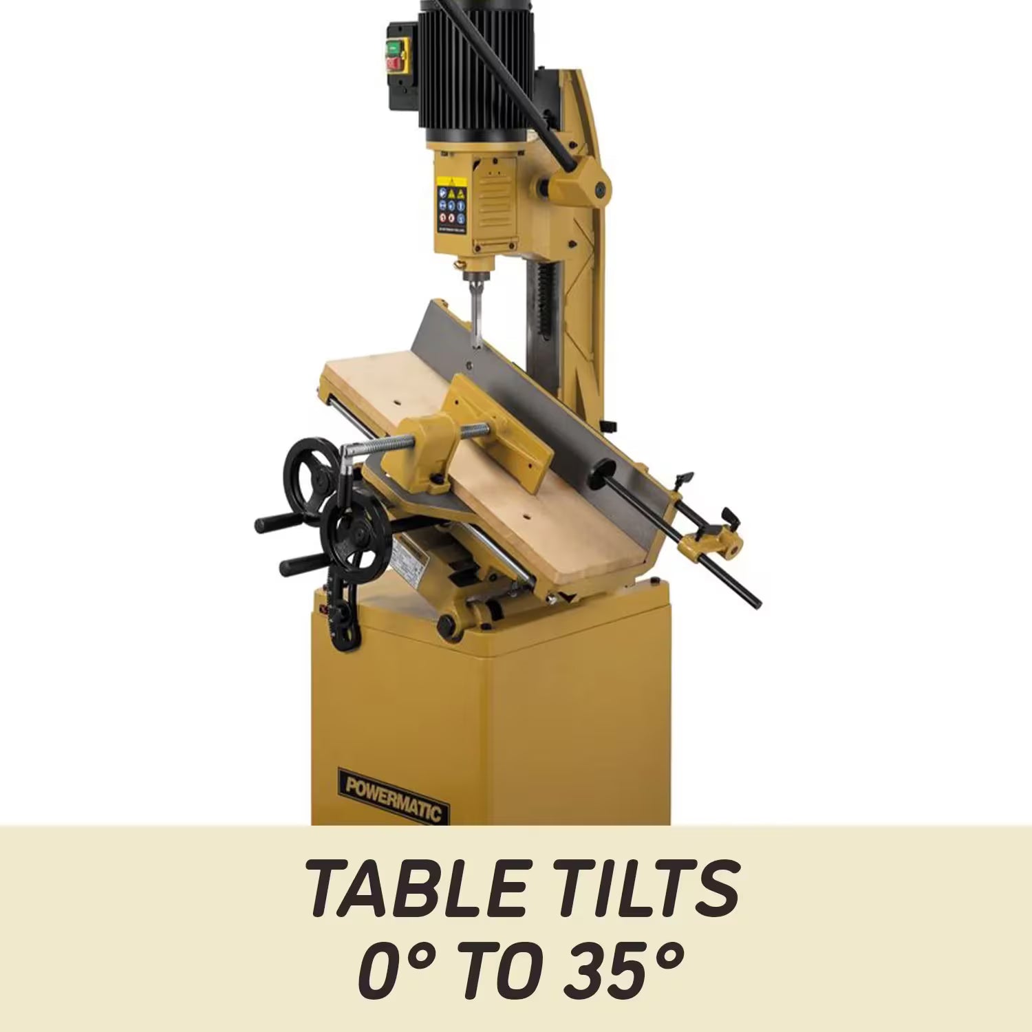 Powermatic 719T 20-1/4 x 7" Tilt Table Mortiser with Stand, 1" Chisel, 10-3/4" Stroke, 115/230V 1Ph 1791264K