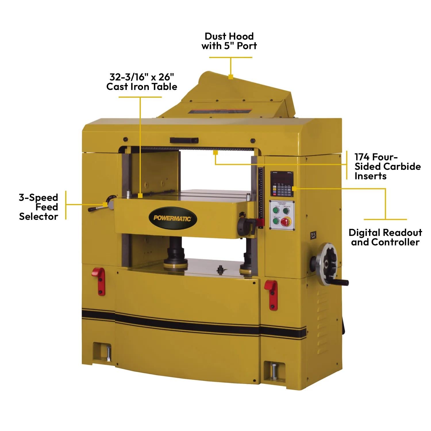 Powermatic WP2510 25 in. Planer, 15HP, 3PH, 230/460V 1791303