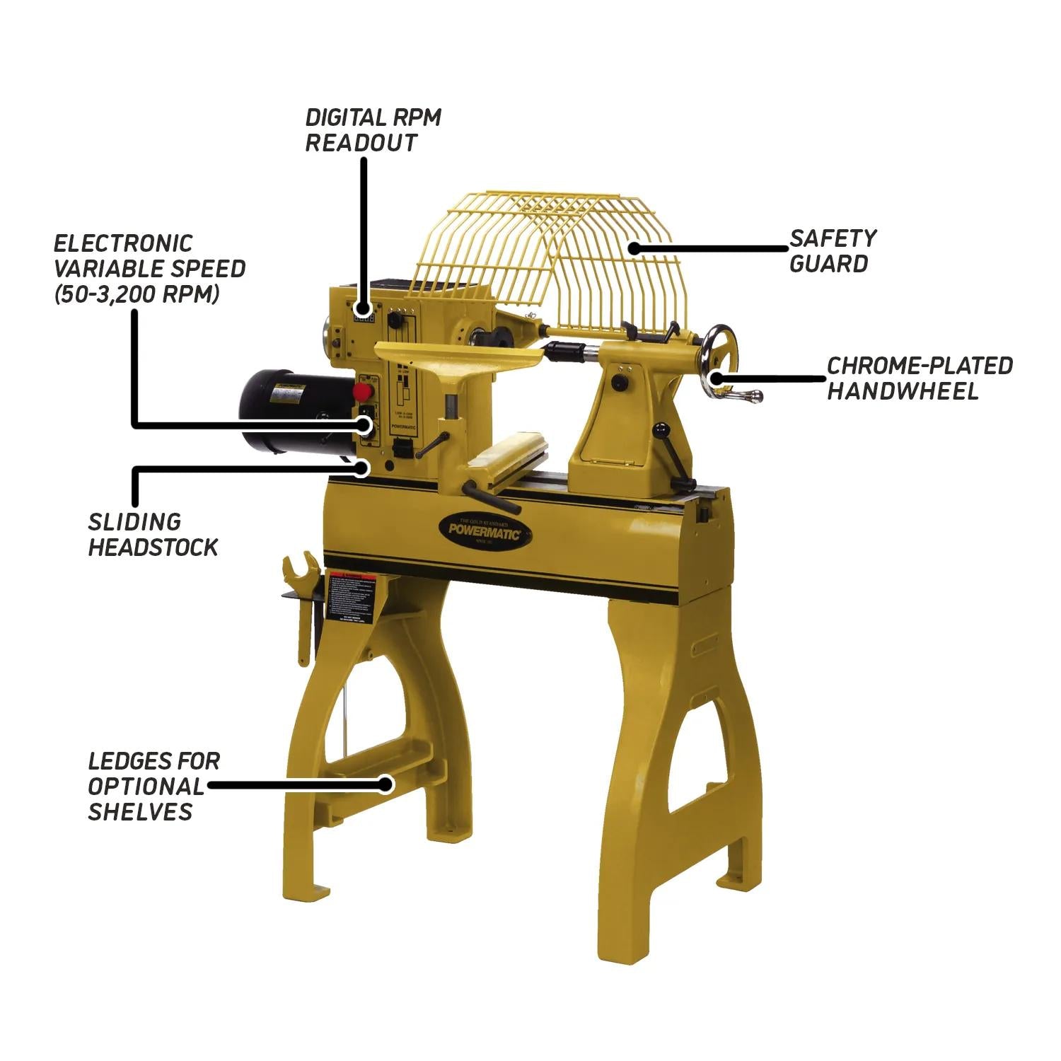 Powermatic PM2020 Short Bed Lathe, 2HP, 1/3PH, 220V 1792020