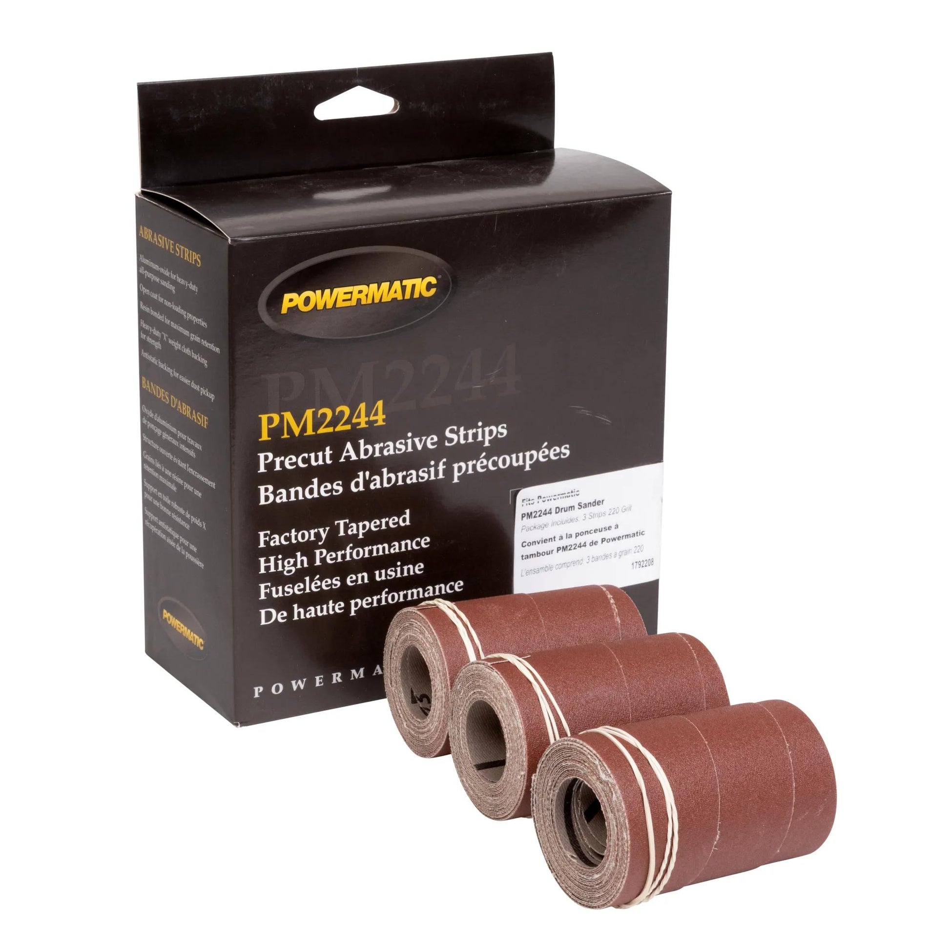 Powermatic PM2244 Precut Abrasive, 220 Grit, 3 Pack 1792208