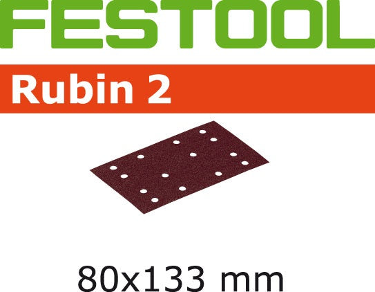 Festool Rubin 2 80x133 mm 80G Sanding Sheet, 50-Pack 499048