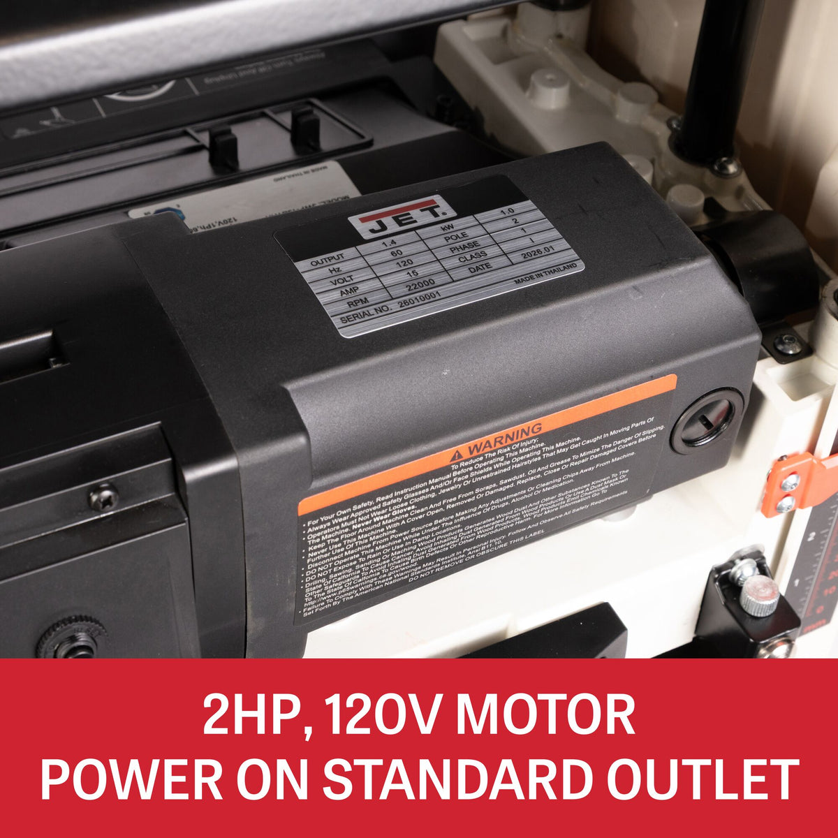 Jet JWP-13BTHH 13 in. Benchtop Thickness Planer, Helical Cutterhead, 120V, 1-Phase JT1-2989