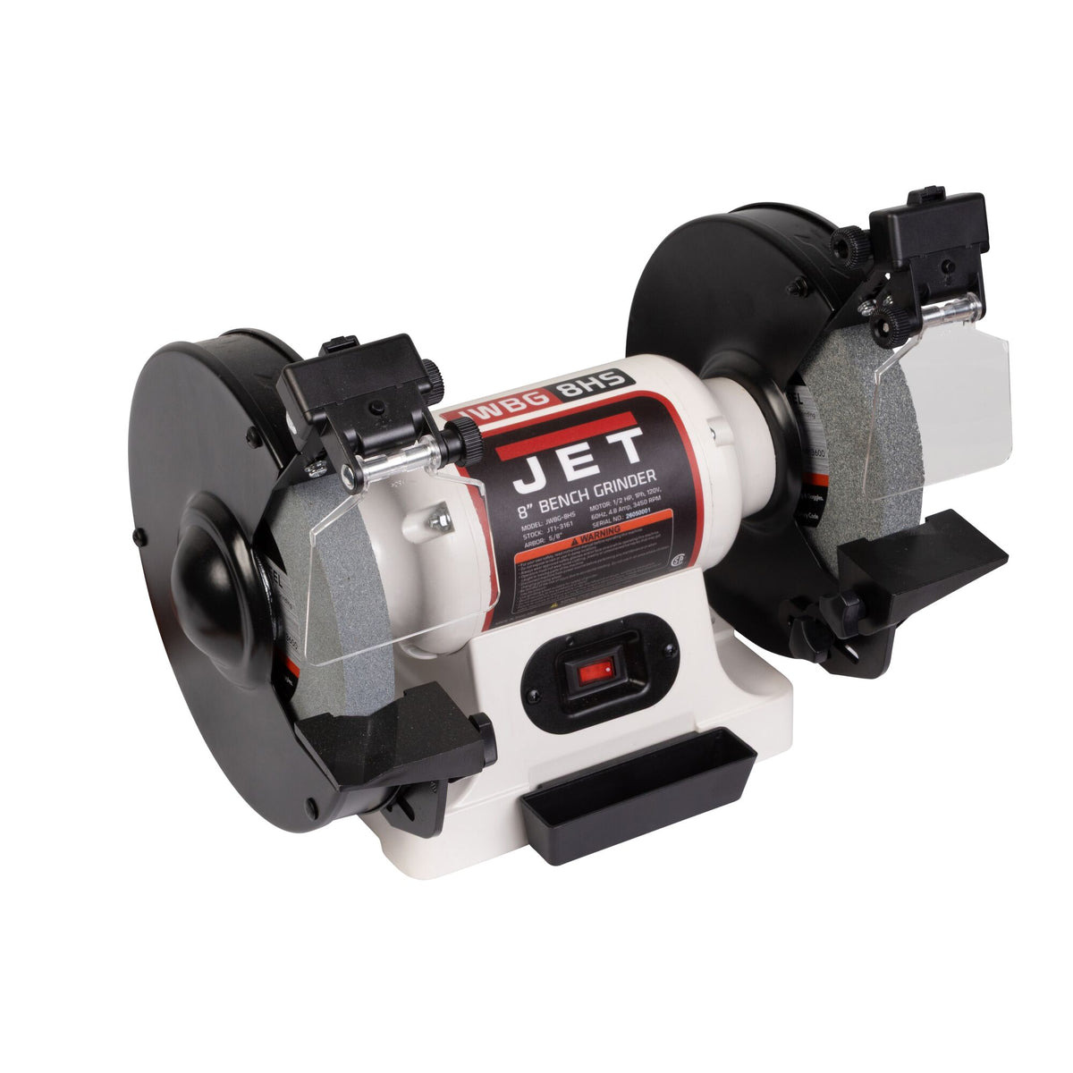 Jet JWBG-8HS 8 in. Benchtop Grinder with LED Lights, 1/2 HP, 120V 1-Phase JT1-3161