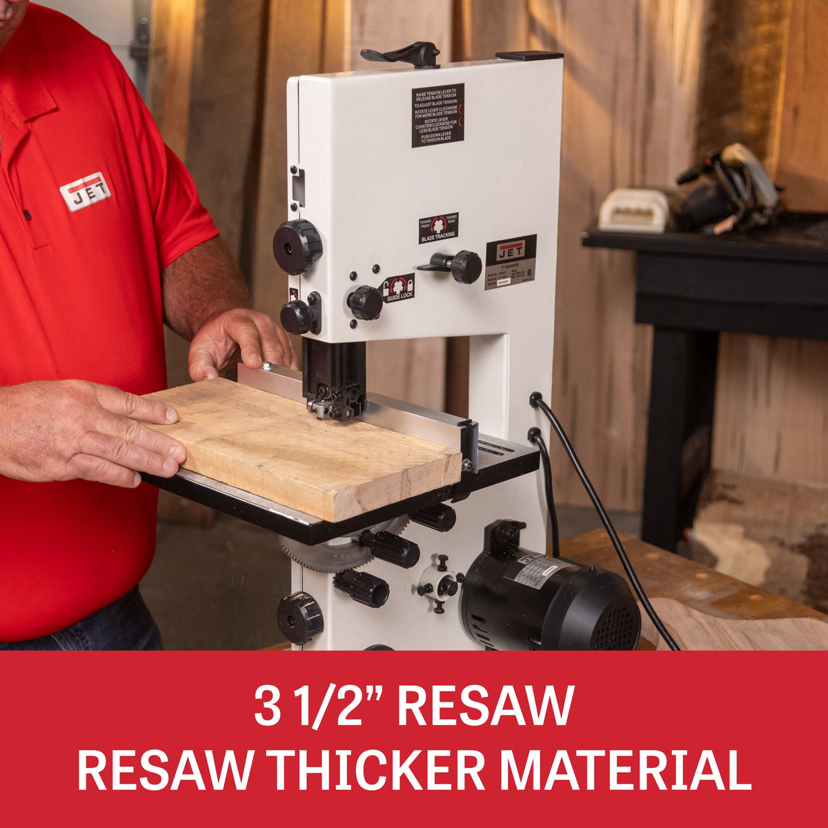 Jet JWBS-9 9 in. Benchtop Bandsaw, 3-1/2 in. Resaw Capacity, 2.8A, 120V JT1-3604