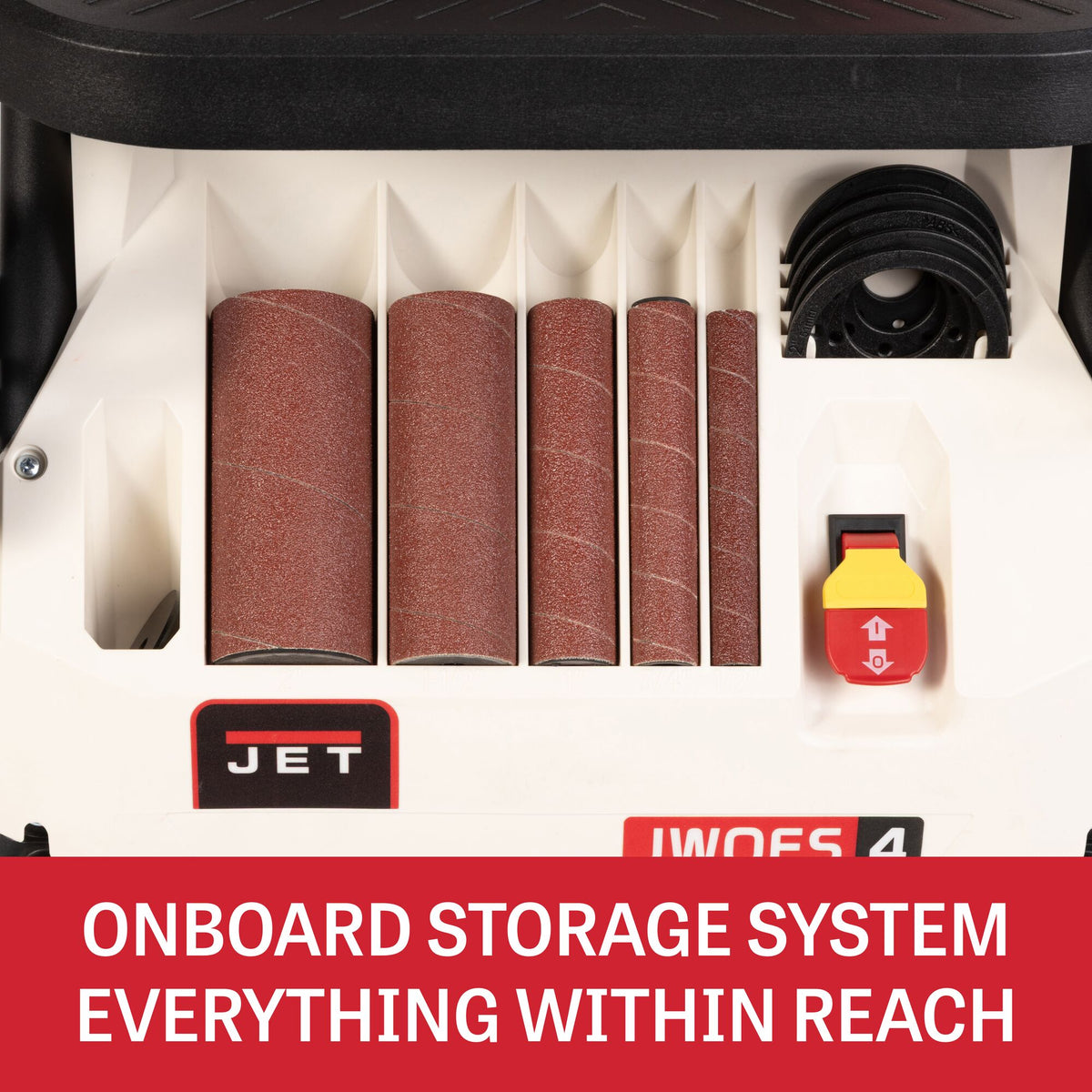 Jet JWOES-4 4 x 24 in. Benchtop Oscillating Edge and Spindle Sander, 1/2 HP, 120V 1-Phase JT1-3605