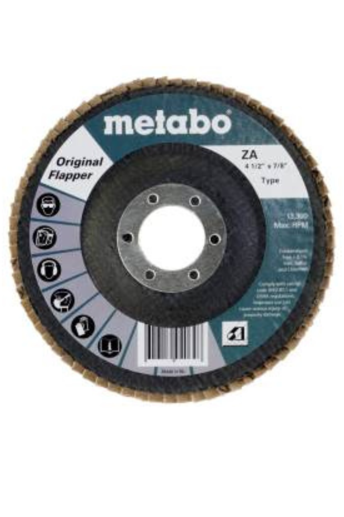 Metabo 4-1/2in CERAMIC FLAPPER 80 Grit 7/8 T29 FIBERGLASS - 10 Pack 629439000