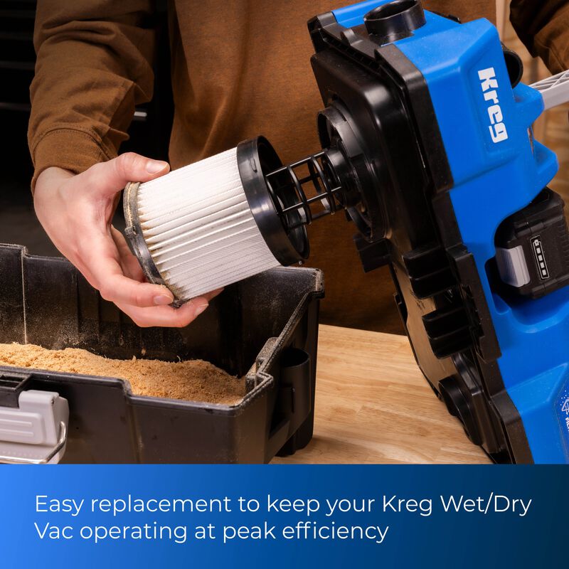 Kreg 20V Ionic Drive HEPA Replacement Filter for Wet/Dry Vac WDFILTER4
