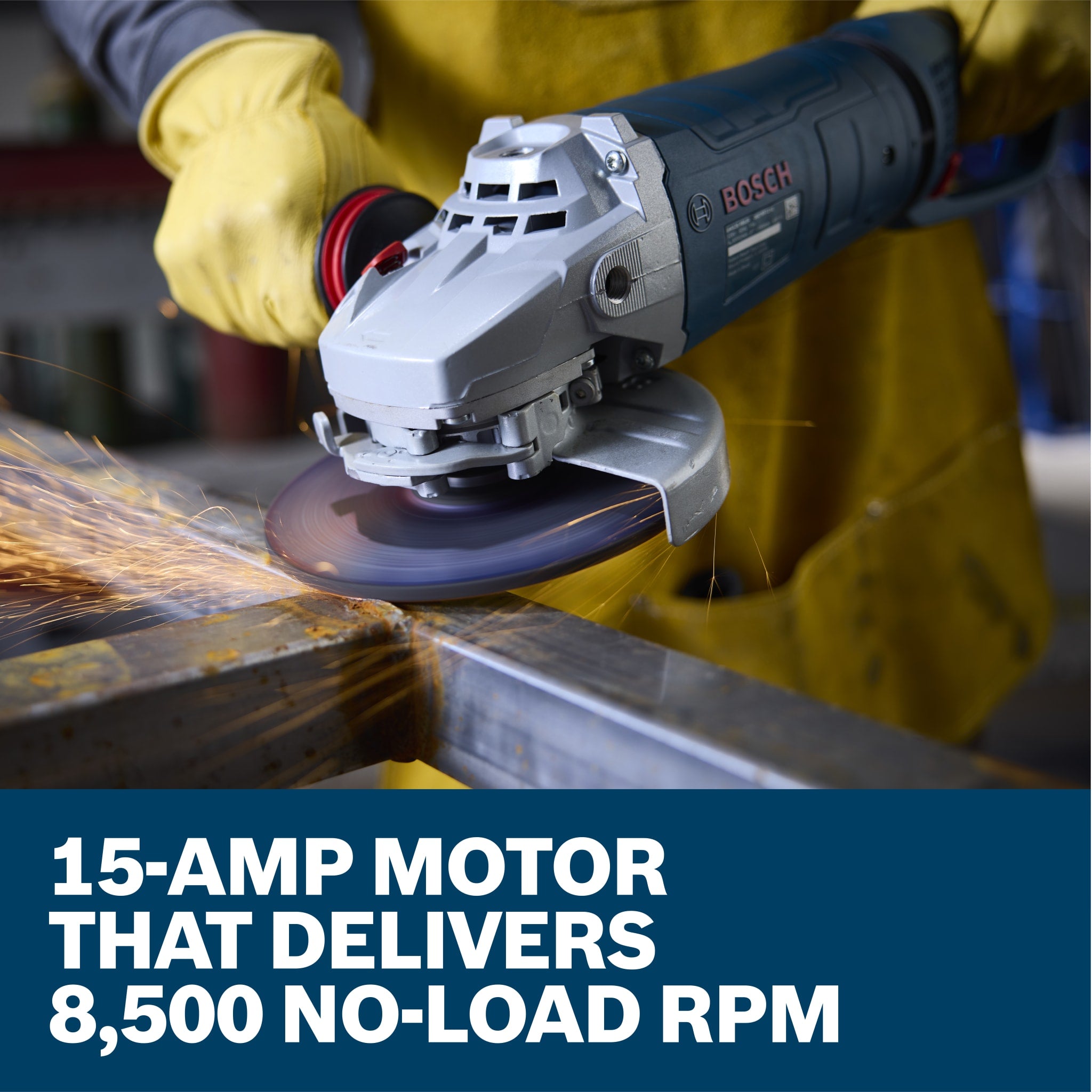 Bosch 7" Large Angle Grinder - 15 Amp with Lock-On Trigger Switch and Rotatable Main Handle GWS25-180JR