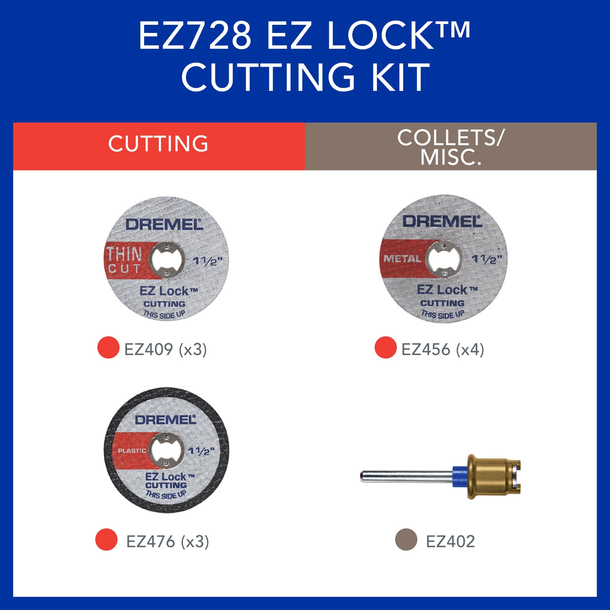 Dremel 11pc EZ Lock Cutting Accessory Micro Kit EZ728-01