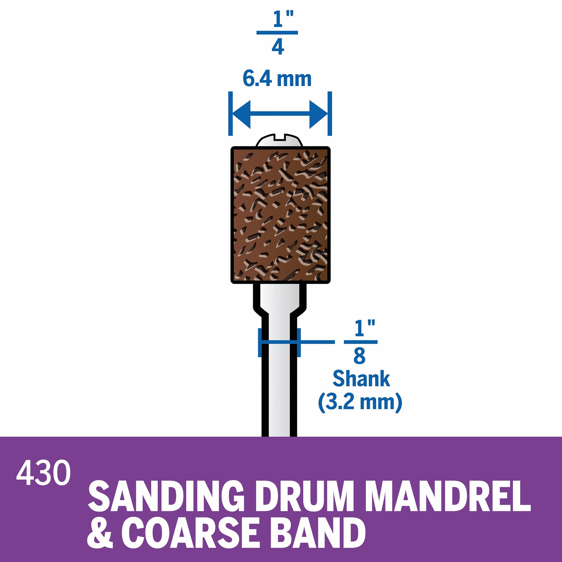 Dremel 1/4 in. 60 Grit Sanding Band & Mandrel 430