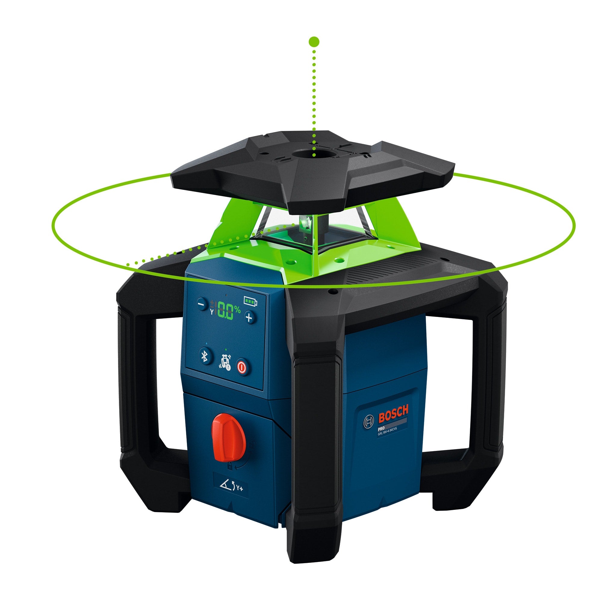 Bosch 18V Green-Beam Horizontal/Vertical Rotary Laser Kit with Carrying Case GRL18V-34K