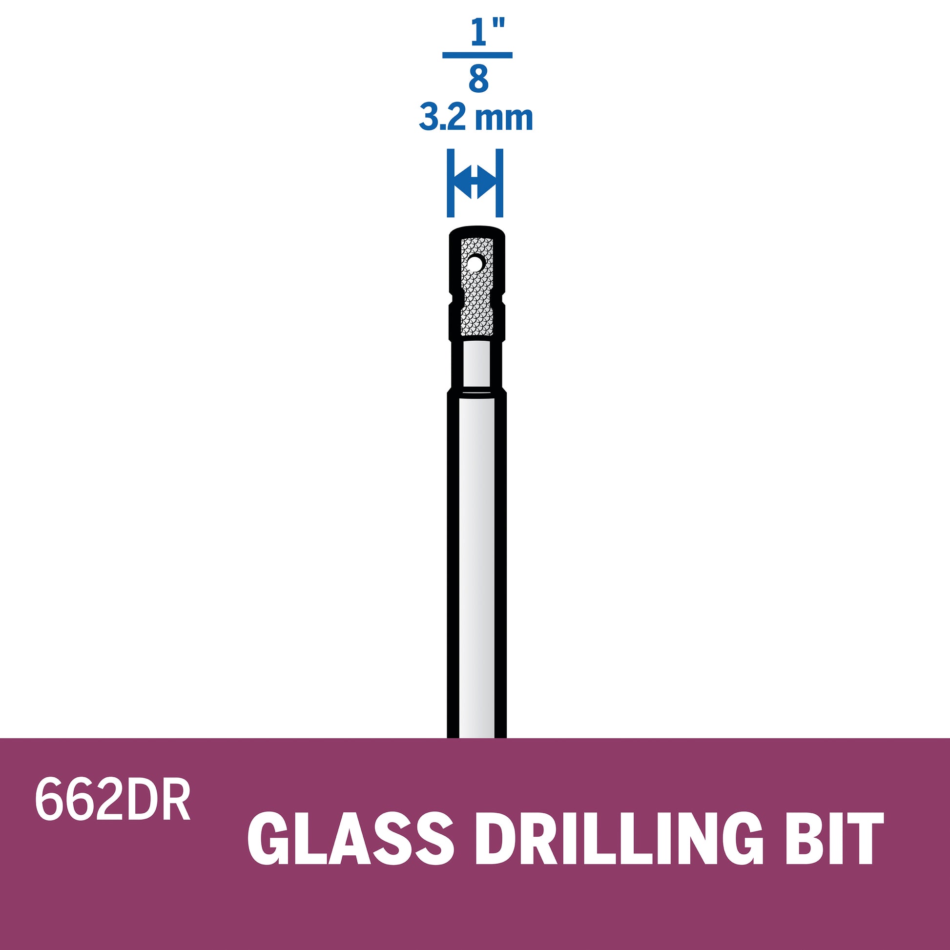 Dremel 1/8 in. Glass Drilling Bit 662DR