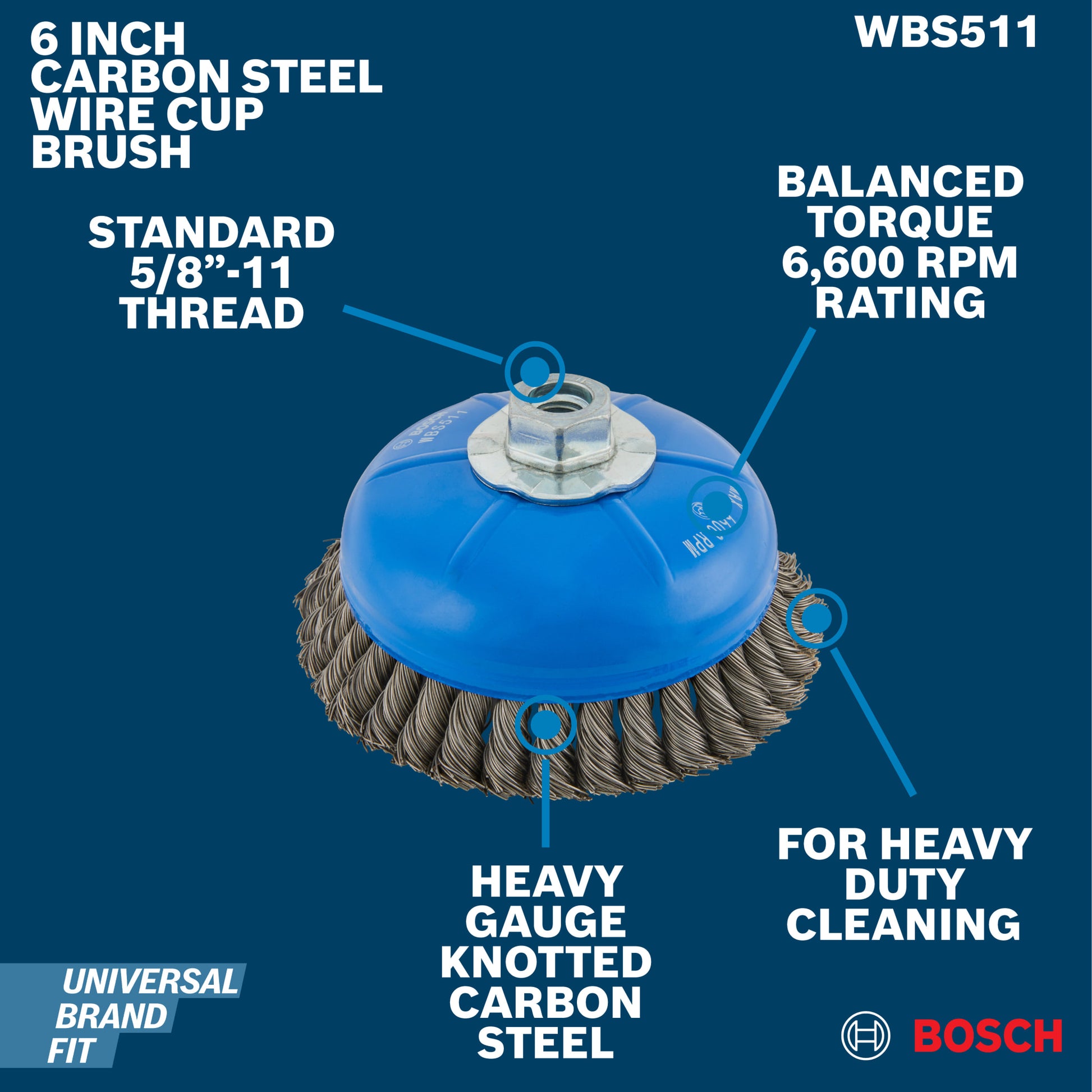 Bosch 6" Wire Cup Brush WBS511
