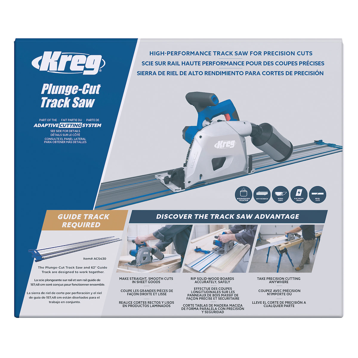 Kreg Adaptive Cutting System Plunge-Cut Track Saw ACS-SAWBB