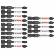 Set of Bosch PH2 drill bits on a white background