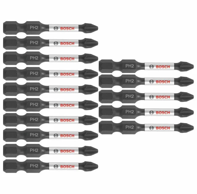 Bosch 15 pc Impact Tough 2" Phillips #2 Power Bits ITPH2215