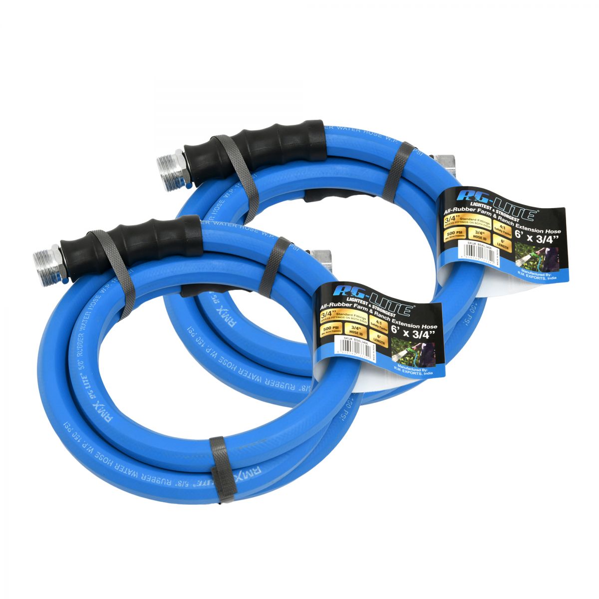 Blubird AG-Lite 5/8" X 6' Water Lead In Hose 3/4" Male and Female GHT Fittings, 2-Pack AL5806-2PK