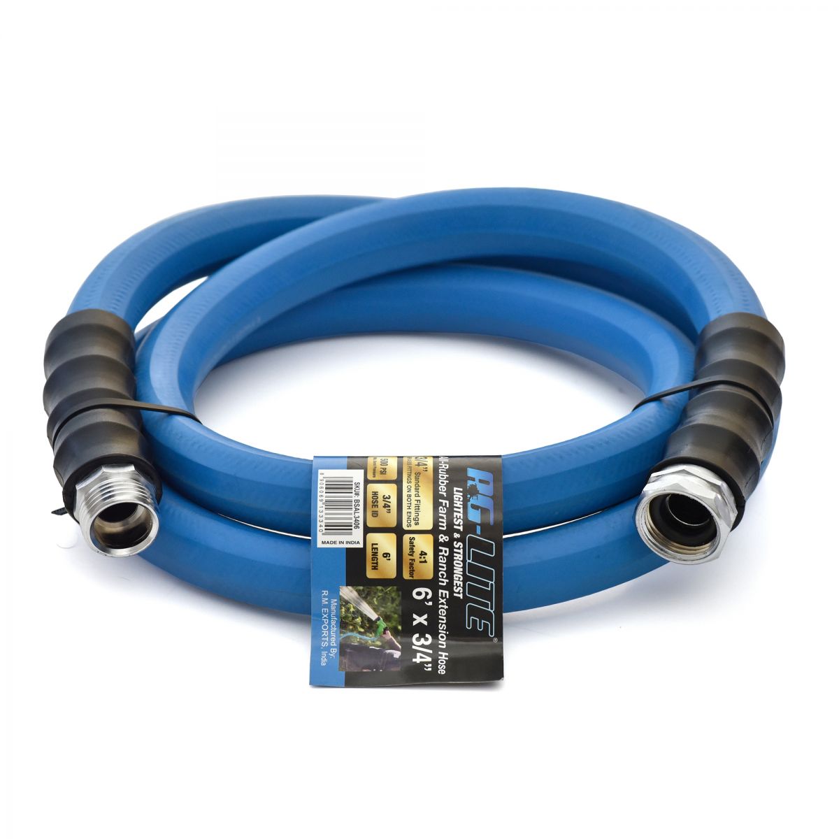 Blubird AG-Lite 5/8" X 6' Water Lead In Hose 3/4" Male and Female GHT Fittings, 2-Pack AL5806-2PK